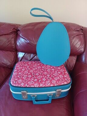 Vintage Hardcase Suitcase with Shoe Case, Vintage Overnite Case Luggage